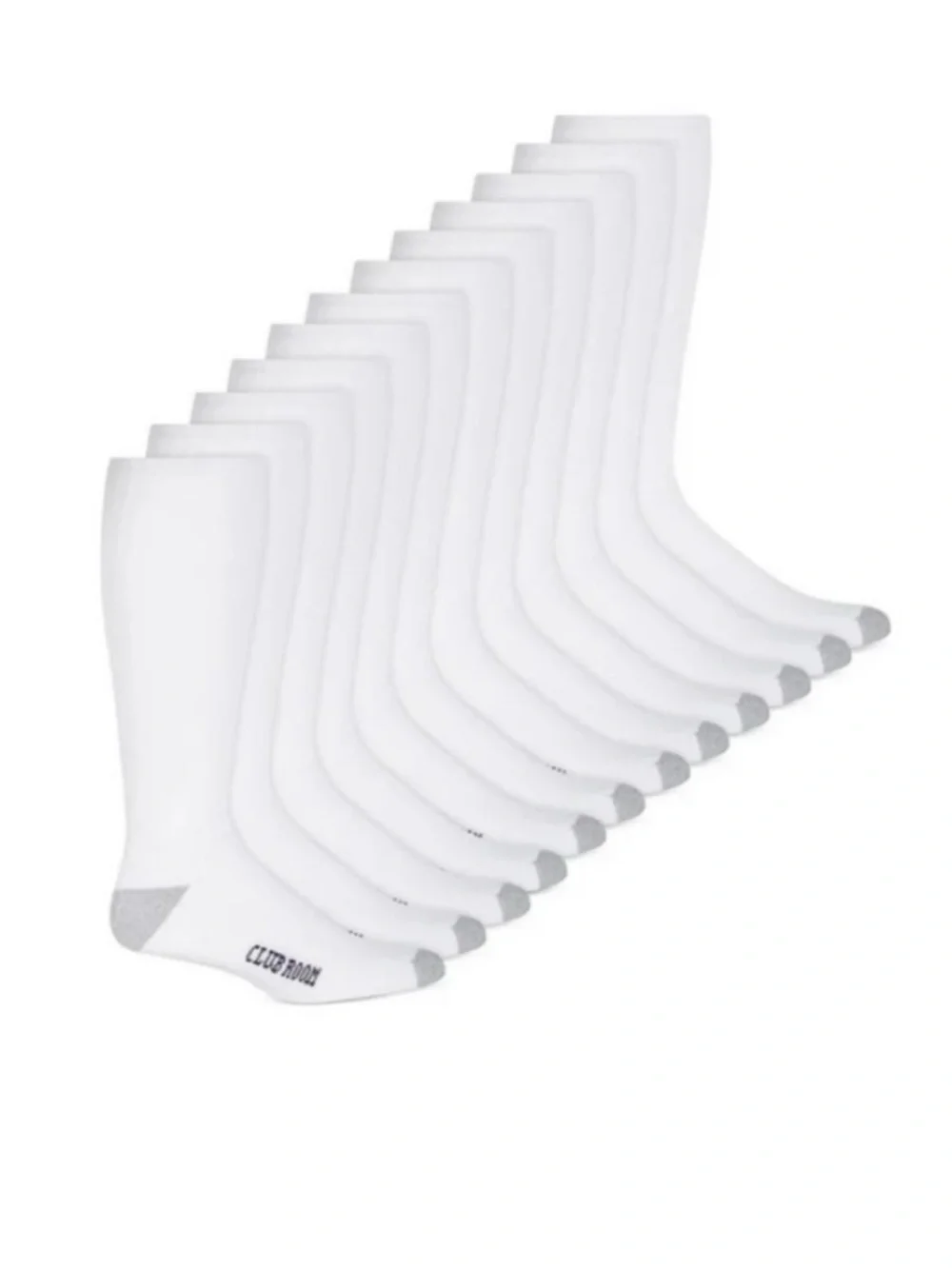 Club Room Men’s White Crew Socks - 12 Pack